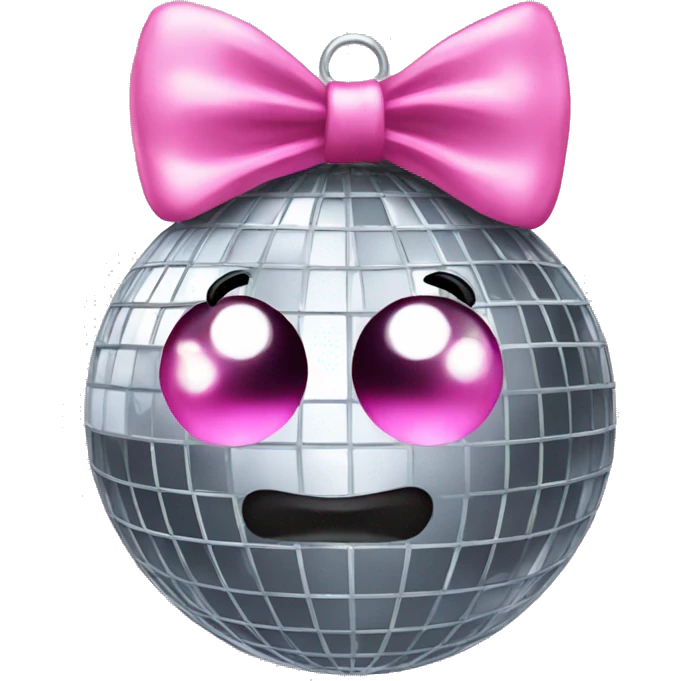 disco ball with pink bow emoji