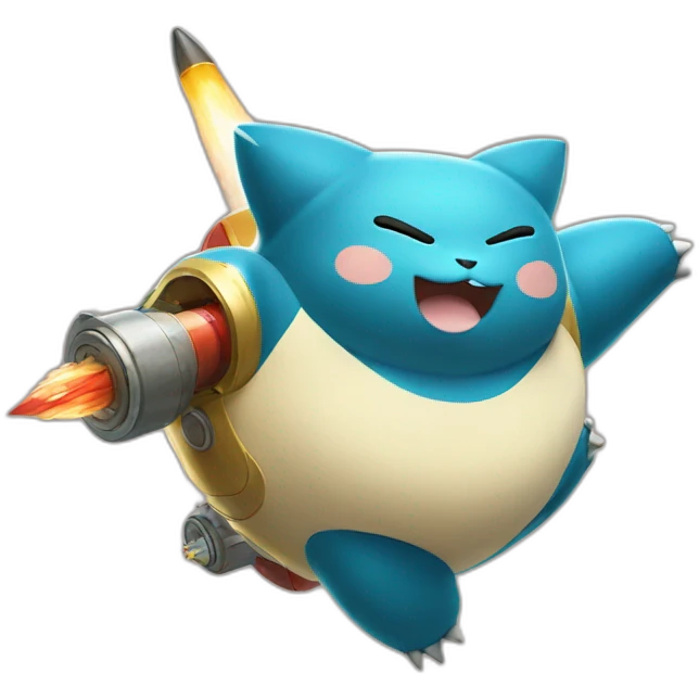 Snorlax on a rocket emoji