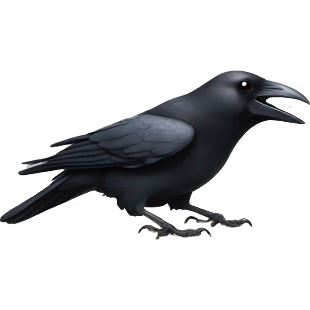 A crow drops a piece of cheese from its mouth emoji