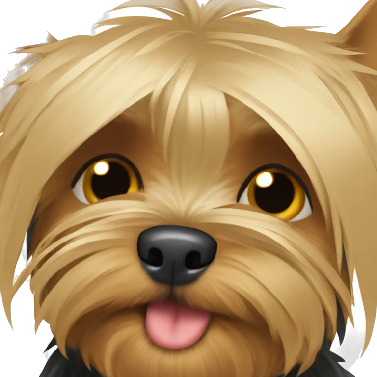 yorkshire terrier Covers face with paw, making facepalm emoji