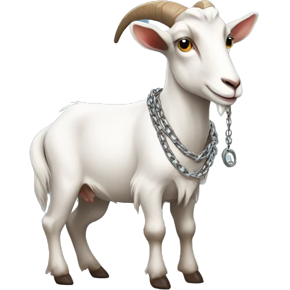 goat wearing a chain emoji