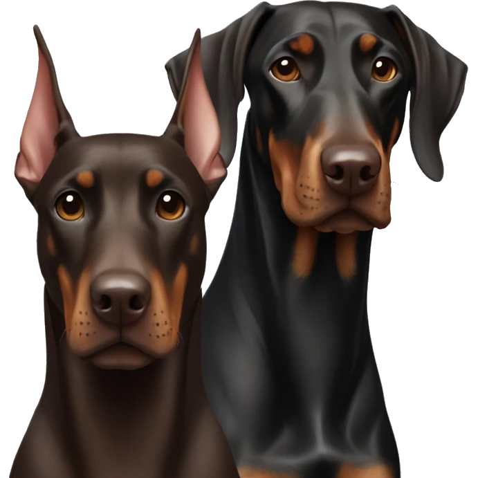 Doberman choco and Doberman black together emoji