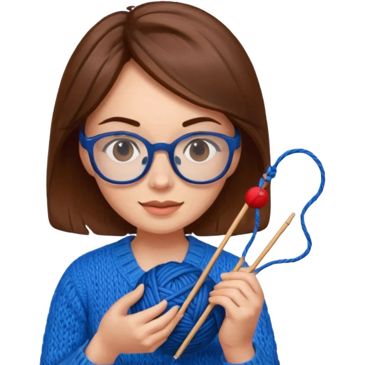  Woman with brown hair Knitting emoji emoji