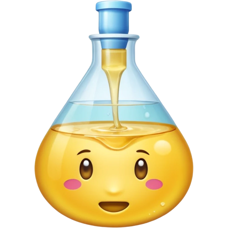 une bouteille d’eau cristalline rempli d’un liquide jaune emoji