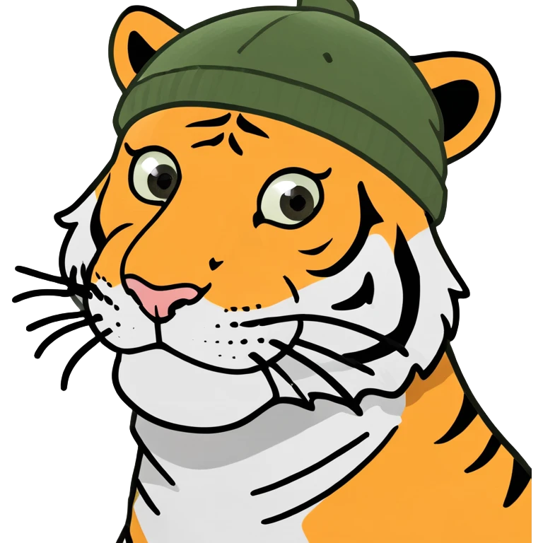 Tiger wearing beanie  emoji