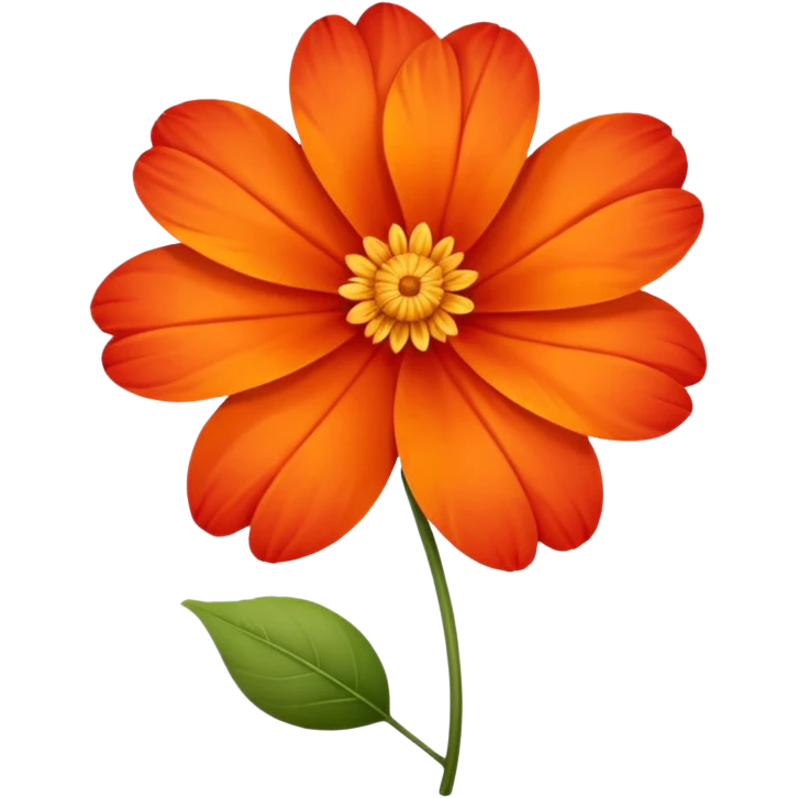 An autumn flower with orange-red petals curled by cool wind. emoji