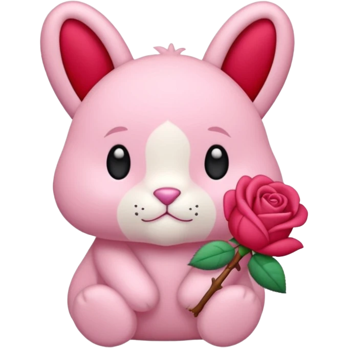 Labubu rose barette emoji