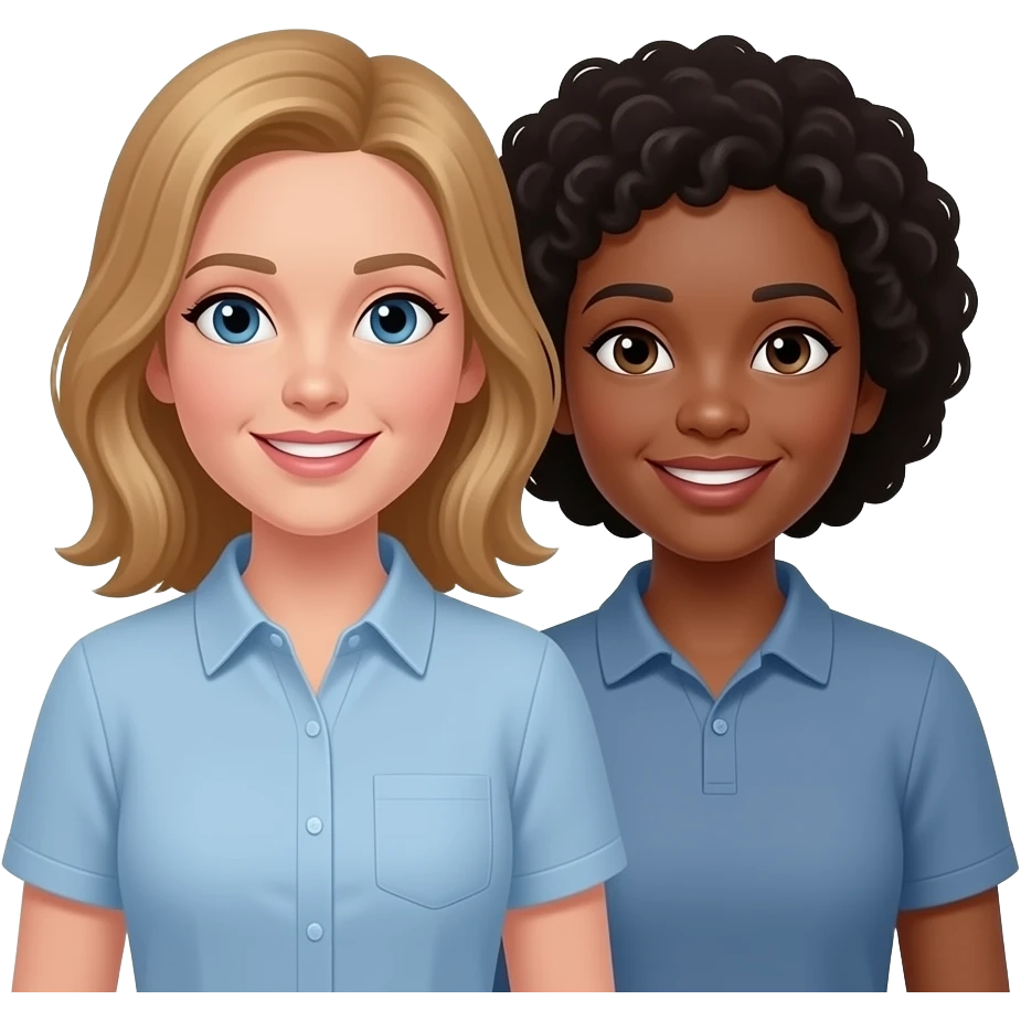 femme blanche, à côté de deux parents noirs emoji