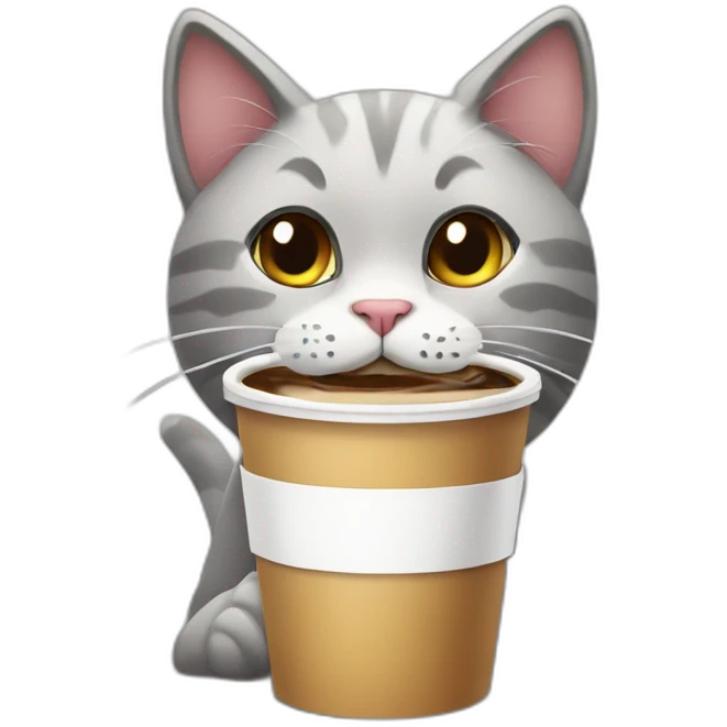 Cat drink coffee emoji