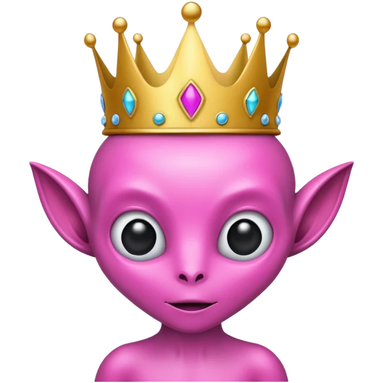 pink alien with crown emoji