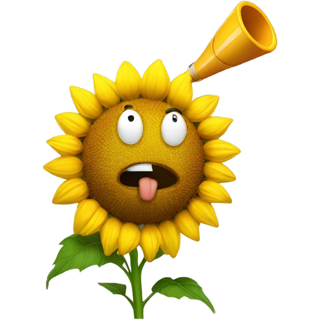 sunflower blowing a whistle emoji