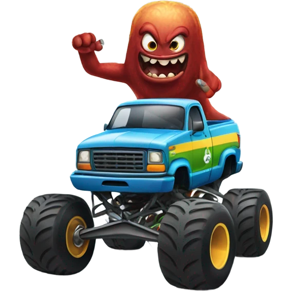 a monster truck riding a skateboard  emoji