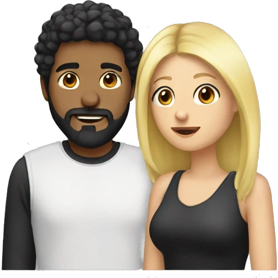 Lovers in a Huge connection moment.  she is blonde and he has black hair and threeday beard  emoji