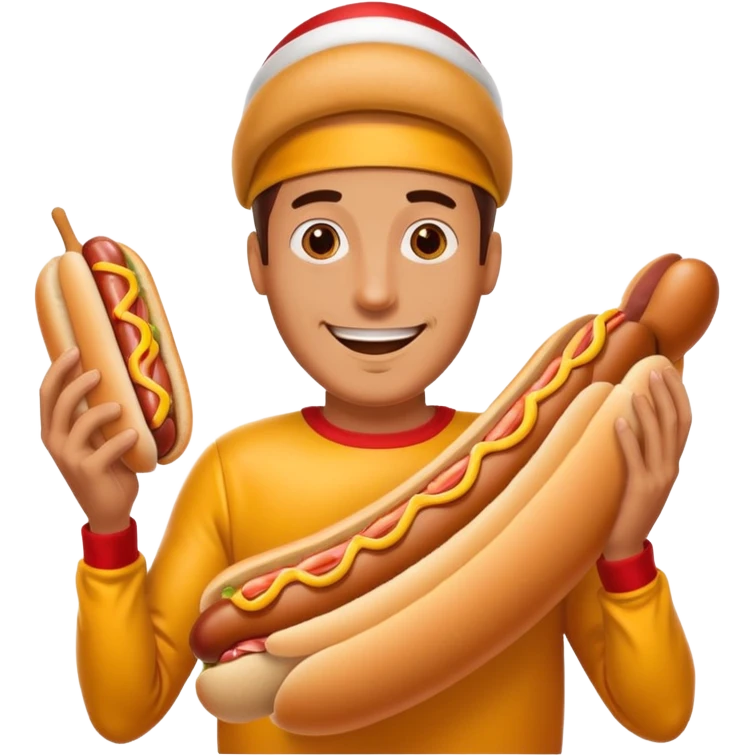 hombre vestido de perro calentero  emoji