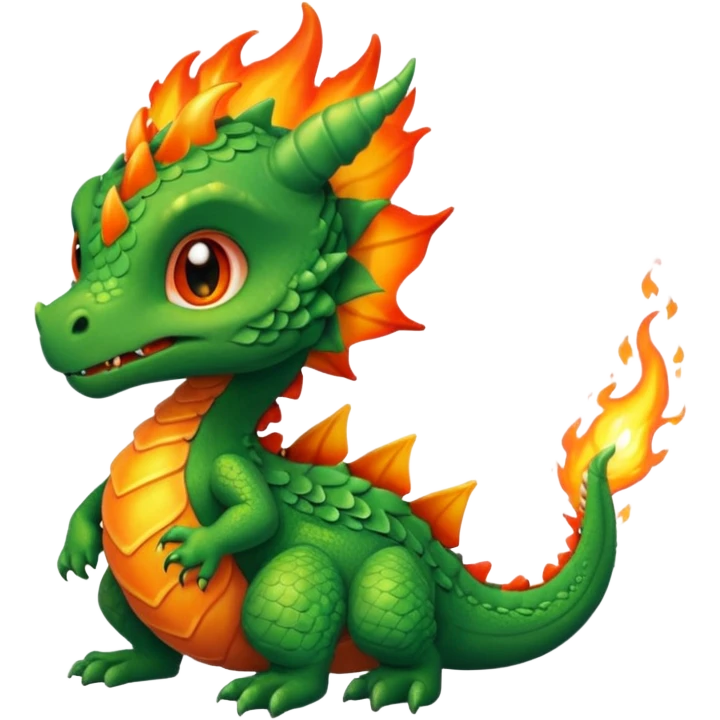 baby dragon breathing a tiny flame emoji