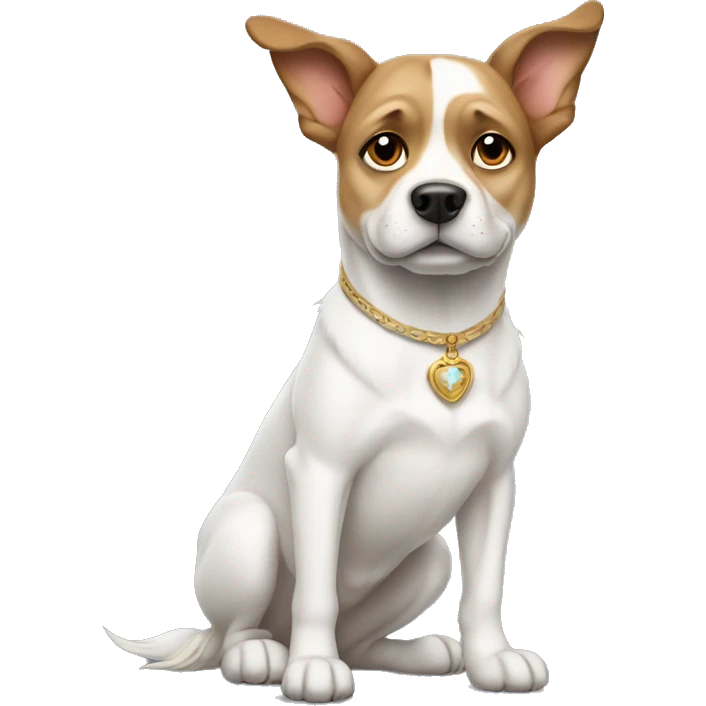 Dog white a princess emoji
