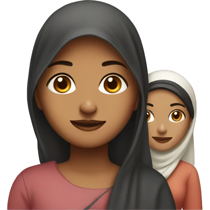 One hindu young women and one muslim young women emoji