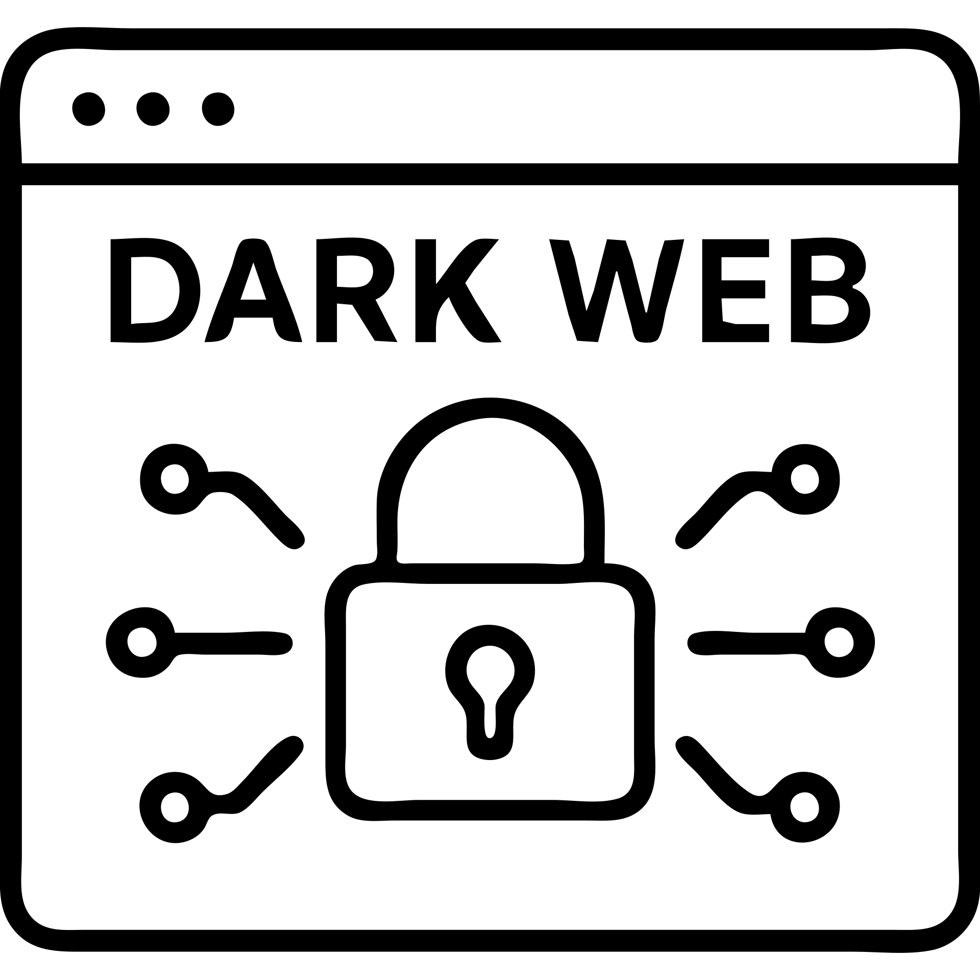 sharp clear icon of the dark web with clear lines, locked padlock surrounded by digital code emoji
