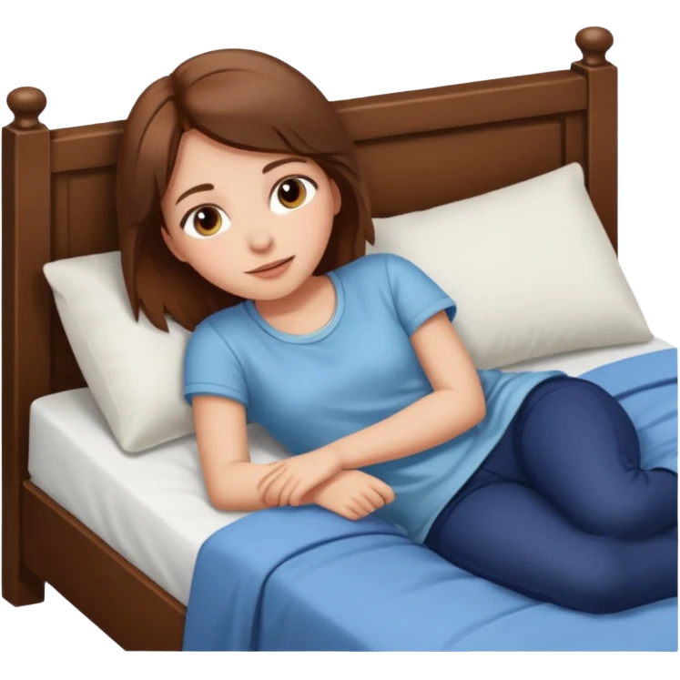 lying on bed brown hair girl just chill emoji