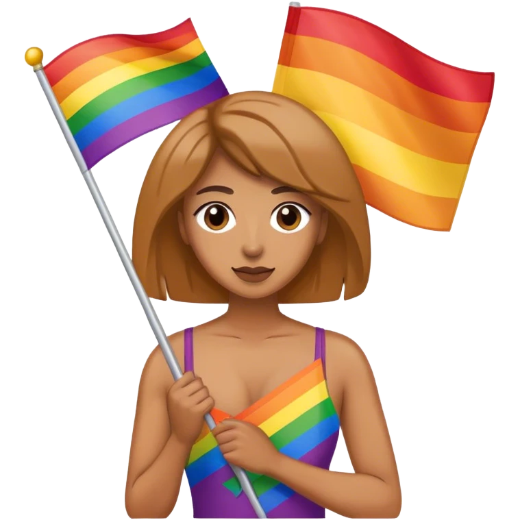 woman with lgbt flag emoji