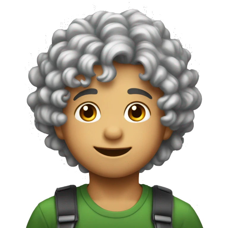 Niño de 3 años pelirrojo con rizos feliz emoji