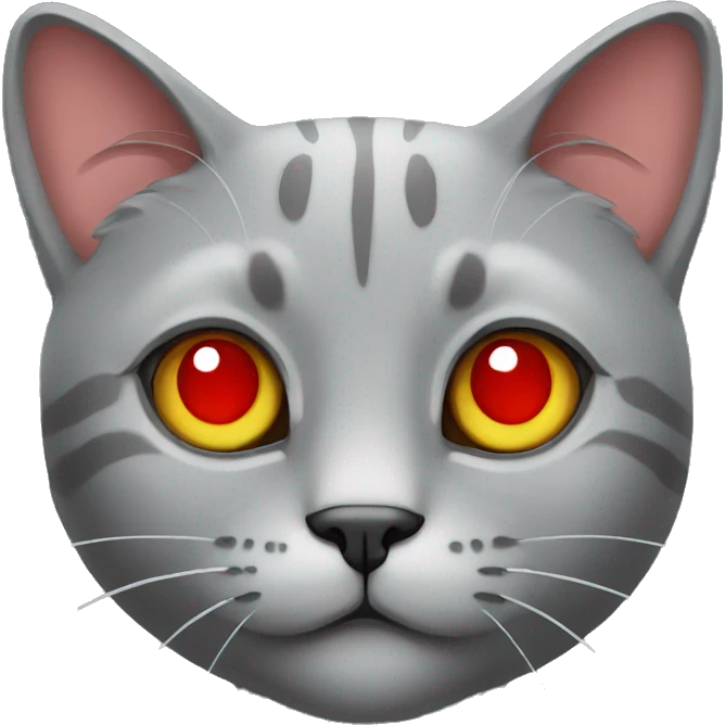 gray cat with red eyes emoji