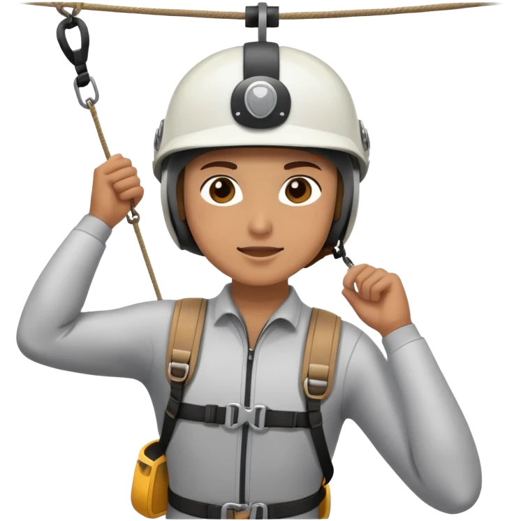 a person on a zipline wearing a helmet emoji