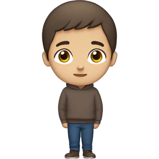 winter, christmas, hispanic, short brown hair, boy, brown eyes, child, full body, blue sweater emoji