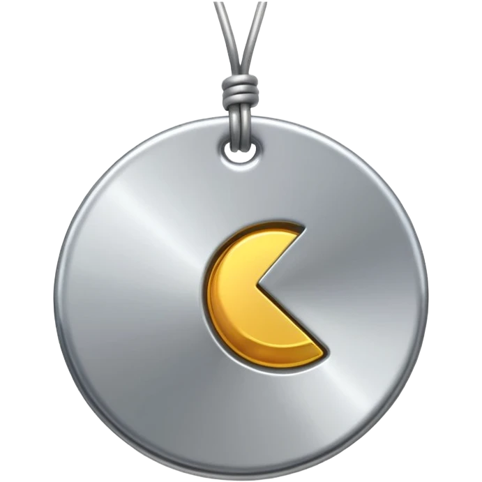 A quarter attached to a string emoji