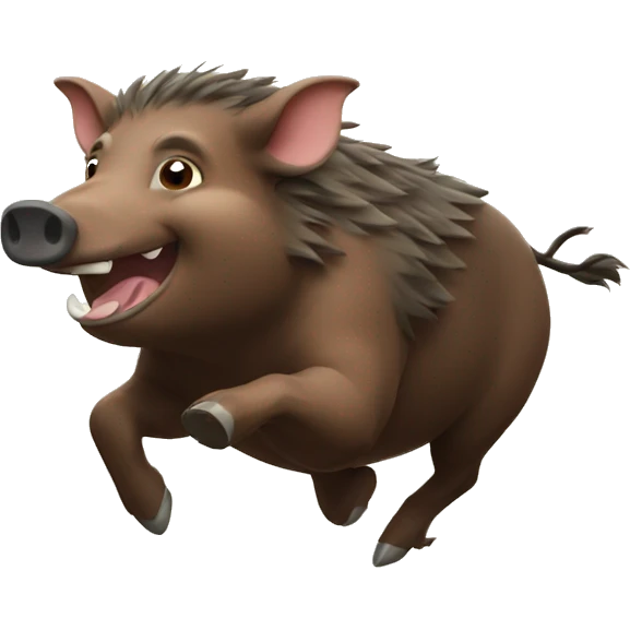 Happy Boar running emoji