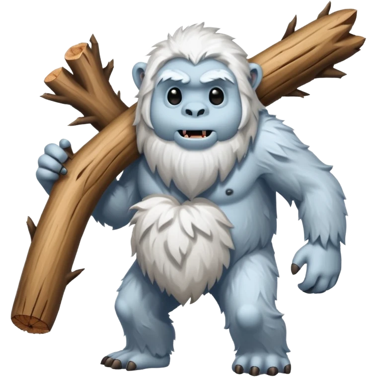 yeti, carrying a big wood emoji