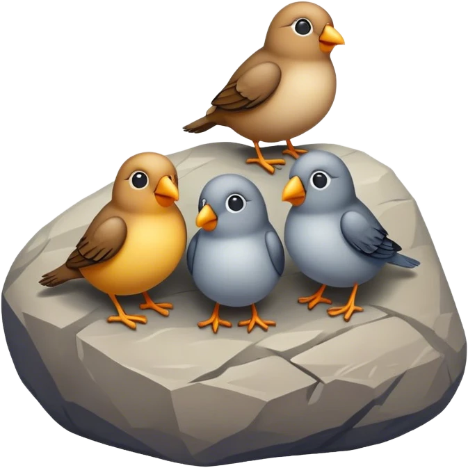 Rock at 2 birds emoji