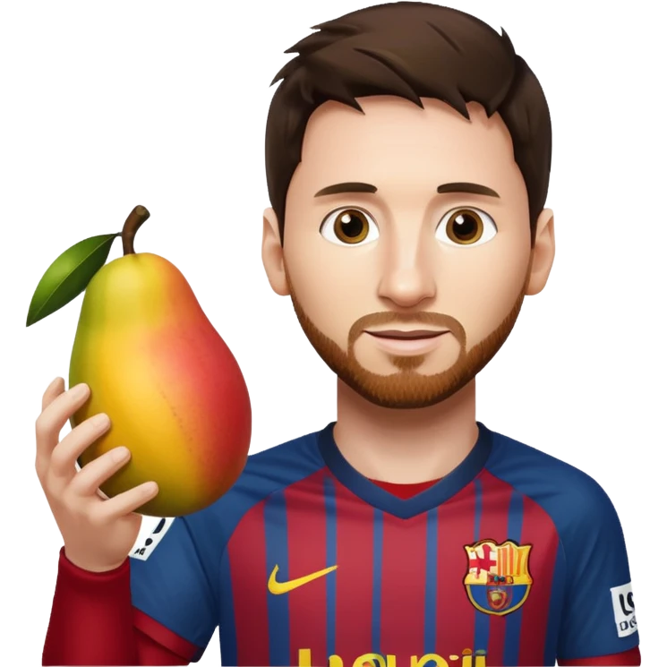 Lionel messi holding a mango emoji