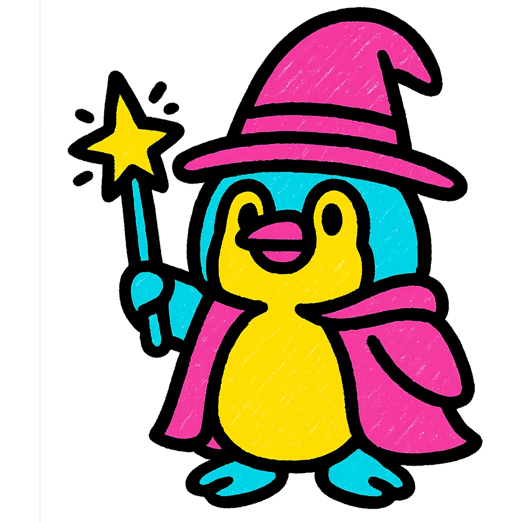 Penguin Wizard emoji