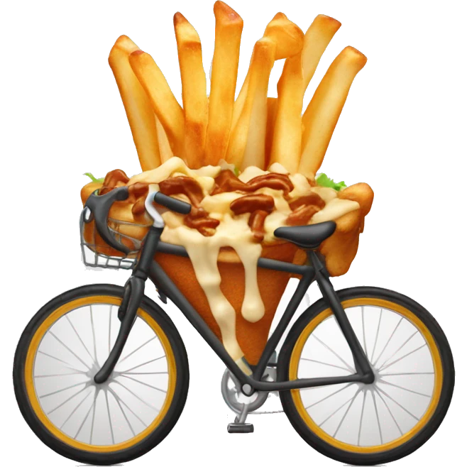 Poutine sur un vélo emoji
