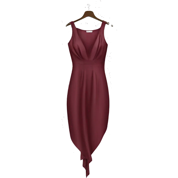 Luxury silk dress in wine-Red-colour on hanger emoji