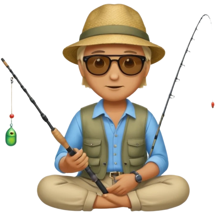 
man sitting fishing emoji