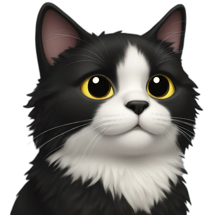black cat fluffy emoji