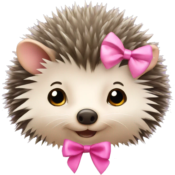 hedgehog with a pink bow emoji