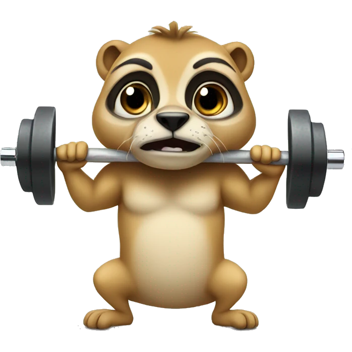 strong suricate at gym emoji