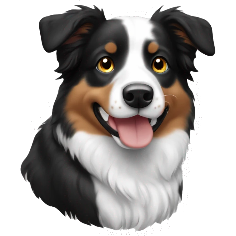 Black and white toy Australian shepherd emoji
