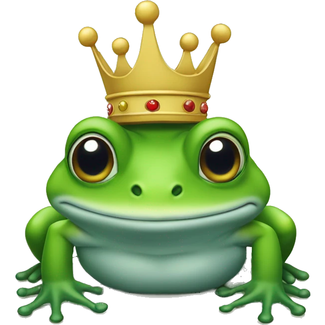 Grenouille avec une couronne emoji