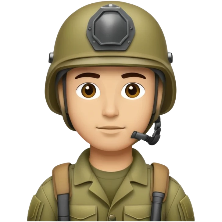 soldier with military gear and helmet emoji