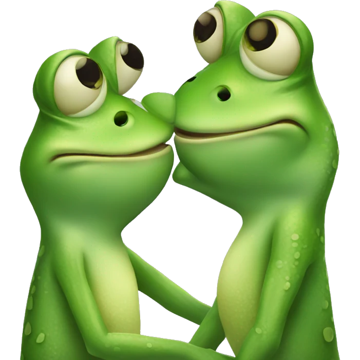 2 Cute frog kiss emoji