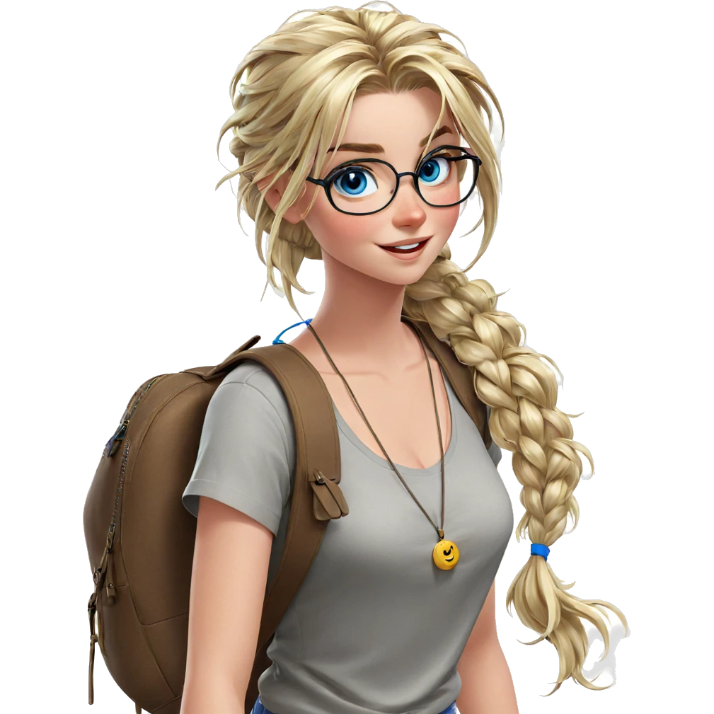 smiling girl with blue eyes emoji