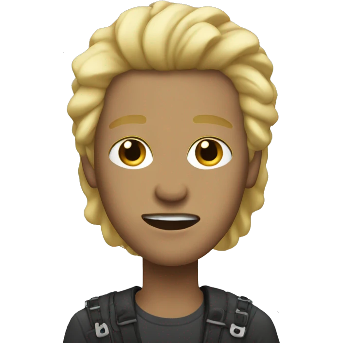 rock with blonde hair emoji