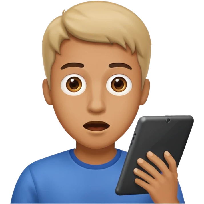un monsieur fou sur ça tablette emoji