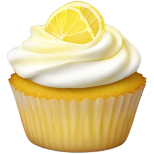 Small Lemon meringue cupcake without drip emoji