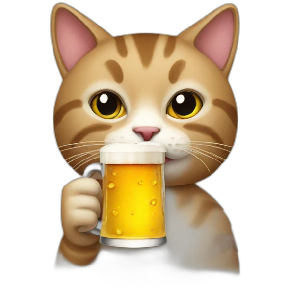Cat avec bière emoji