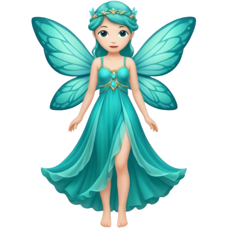 Turquoise fairy full body emoji